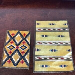 2- Antique Dollhouse Mini Navajo Rugs Blankets 3rd District Of N.Y. Factory 2153